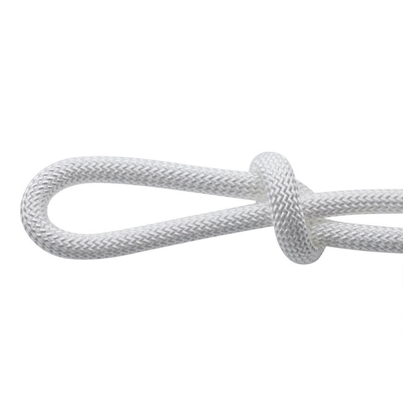 8mm Kimyasal Direnç Düşük Streç PP örgülü halat, düz beyaz